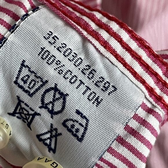 Gaastra Men's XL Pink White Striped Embroidered Button Up Long Sleeve Shirt - Picture 8 of 10